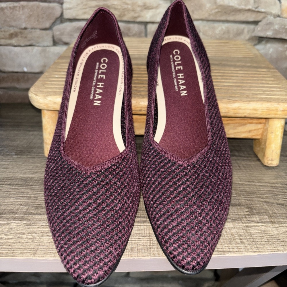 Cole Haan Springfeel Stitch Lite Skimmer Washable Flats in Burgundy - Size 7.5